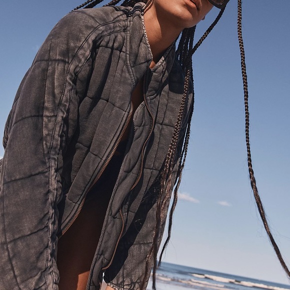 SOLD • free people dolman quilted jacket oversized multi season coat - Picture 5 of 8